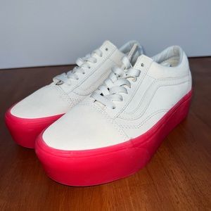 Pink platform vans